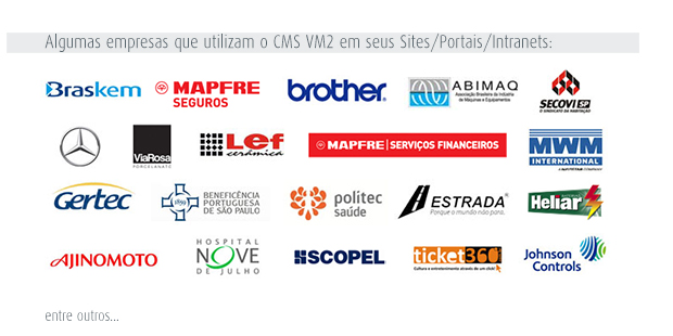 Empresas que utilizam o CMS VM2