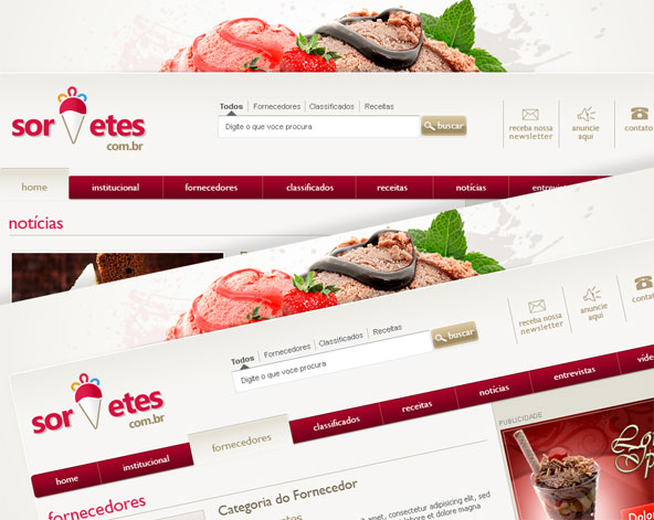 Sorvetes - Site Institucional