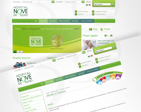 Hospital Nove de Julho - Site Institucional e Intranet